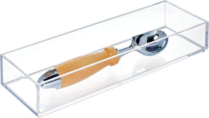iDesign Clarity Drawer, Kitchen and Bathroom Organization Silverware, Spatulas, Gadgets, Large-Set of 2