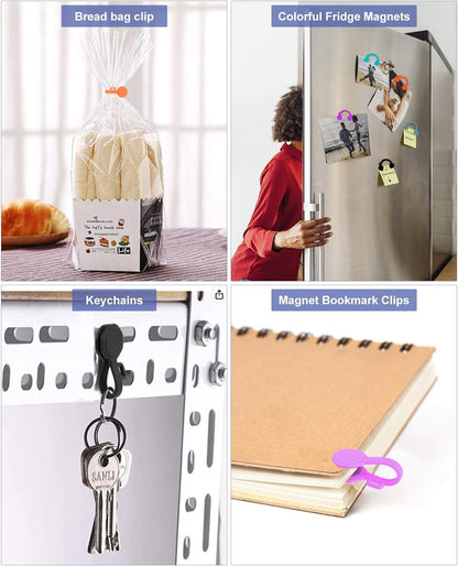 8PCS Silicone Magnetic Cable Ties & Clips, Cord Organizer [1S] Management Reusable Magnet Cable Organizer, Phone Cord Holder for Organizing, Bookmark Whiteboard Fridge Magnets etc