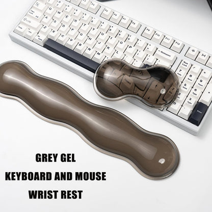 Clear Gel Wrist Rest for Keyboard and Mouse, Green Silicone Mouse Wrist Rest Set, Cute Ergonomic Wrist Rest for Keyboard 60%/75%(Green)