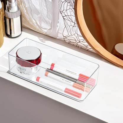 ZEXALOR Clear Drawer Organizer, 6 Sections Eyeglass Sunglasses Organizer Holder, Drawer Dividers Office Desk Tray Bathroom Makeup Jewelry Trays (14×7×1.2")