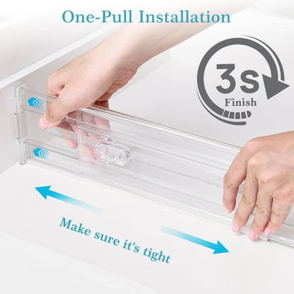 Vtopmart 8 Pack 6" Tall Upgrade Drawer Dividers for Big and Deep Drawer, 12.8"-22.3" Adjustable Expandable Dresser Drawer Organizer, Clear Plastic Separators for Dresser, Baby Supplies, Kitchenware