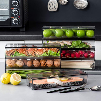 Transparent Flatware Tray Kitchen Drawer Organizer With Lid - Plastic Kitchen Cutlery Tray and Utensil Silverware Storage Container with Cover - Dinnerware Holder for Spoons Forks Knives