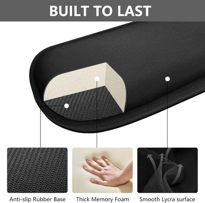 Wrist Rest for Computer Keyboard and Mouse, Ergonomic Design Wrist Support Pad for Keyboard, Soft Memory Foam Desk Pads Support Hand and Arm Easy Typing Pain Relief, 2 Piece Pad, Cream Pink