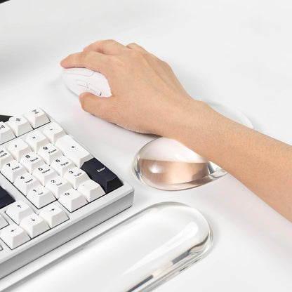 Gel Keyboard and Mouse Wrist Rest Set –Blue Purple Clear Wrist Rest for Computer Keyboard 60%/68%/75%, Comfort & Support for Typing and Gaming