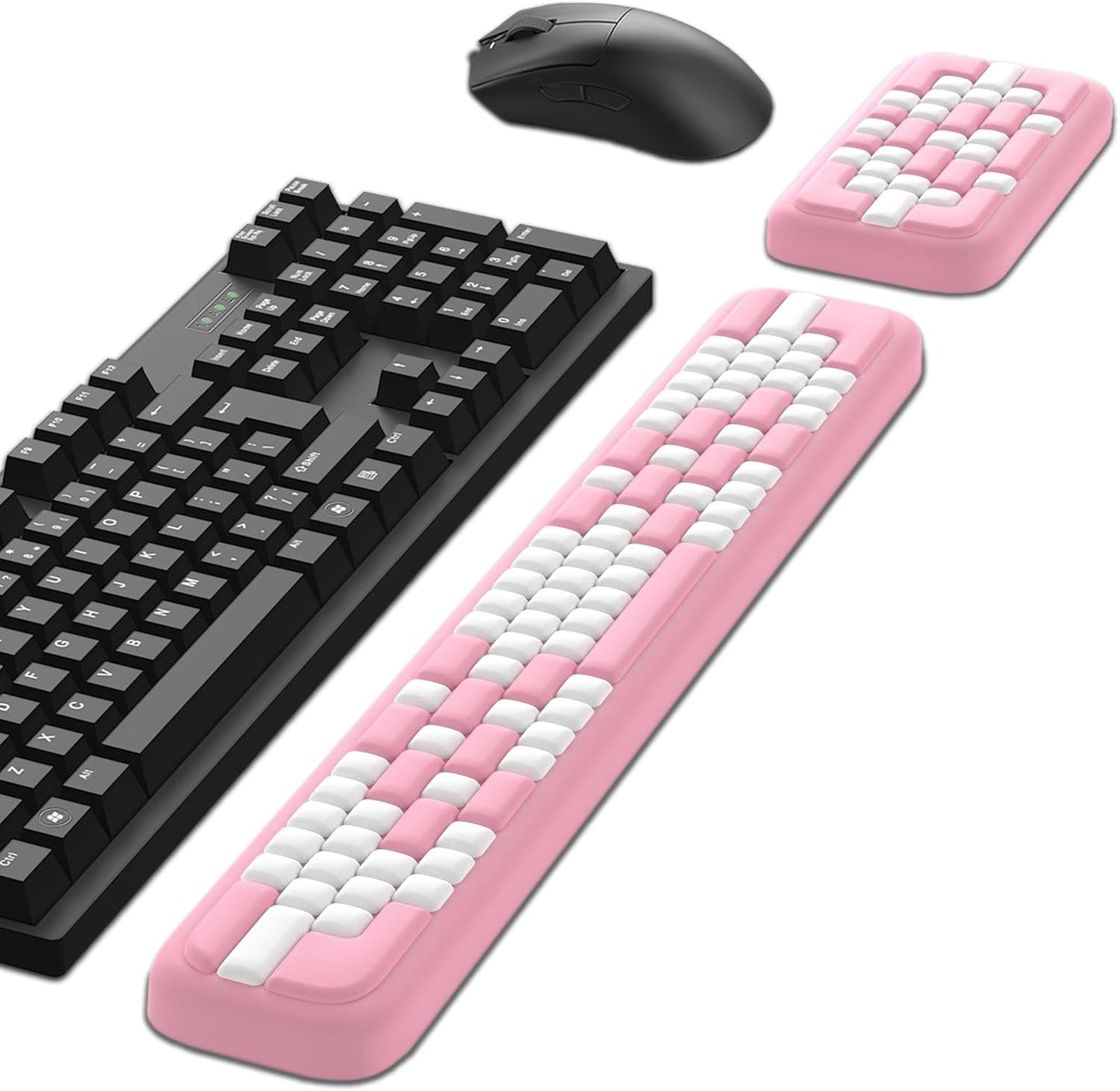 MEKASS Keyboard Wrist Rest, Ergonomic Wrist Pad, Soft Memory Foam Keyboard Hand Rest with Non-Slip Base, Easy Typing, Pain Relief, Comfort Support for Office Work Gaming Computer Accessories (Black)