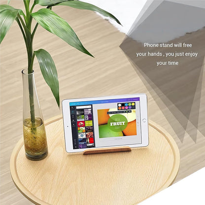 Wooden Cell Phone Stand, Universal Mobile Phone Holder Stand Non Slip Stable Desktop Phone Stand for iPhone, iPhone13,Samsung Galaxy Smartphones, iPad, Tablets Facetime Holder for Desk