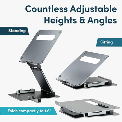 Lifelong Ergonomic Adjustable Laptop Stand for Desk - Height Up to 20" Portable Computer Laptop Riser Holder, Fits All MacBook Air & 10 15 17 Inches Laptops, Back to School Gift for Men & Women