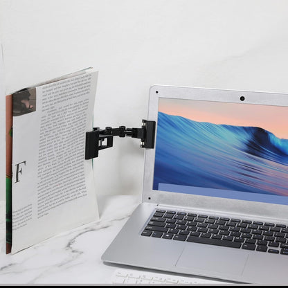 Adjustable Document Holder for Typing, Rotatable Paper Copy Holder Clip,Handy Artist Supplies Clamp,Computer Typing Proofing Folder.(4 Pack) (Black)