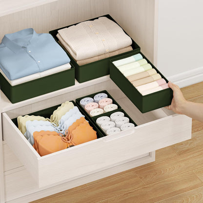 DIMJ Drawer Organizer Clothes - 20 Pack Closet Drawer Organizer Bins for Baby Clothes Storage, Fabric Dresser Organizer for Nursery Bedroom, Foldable Small Drawer Dividers for Underwear Socks