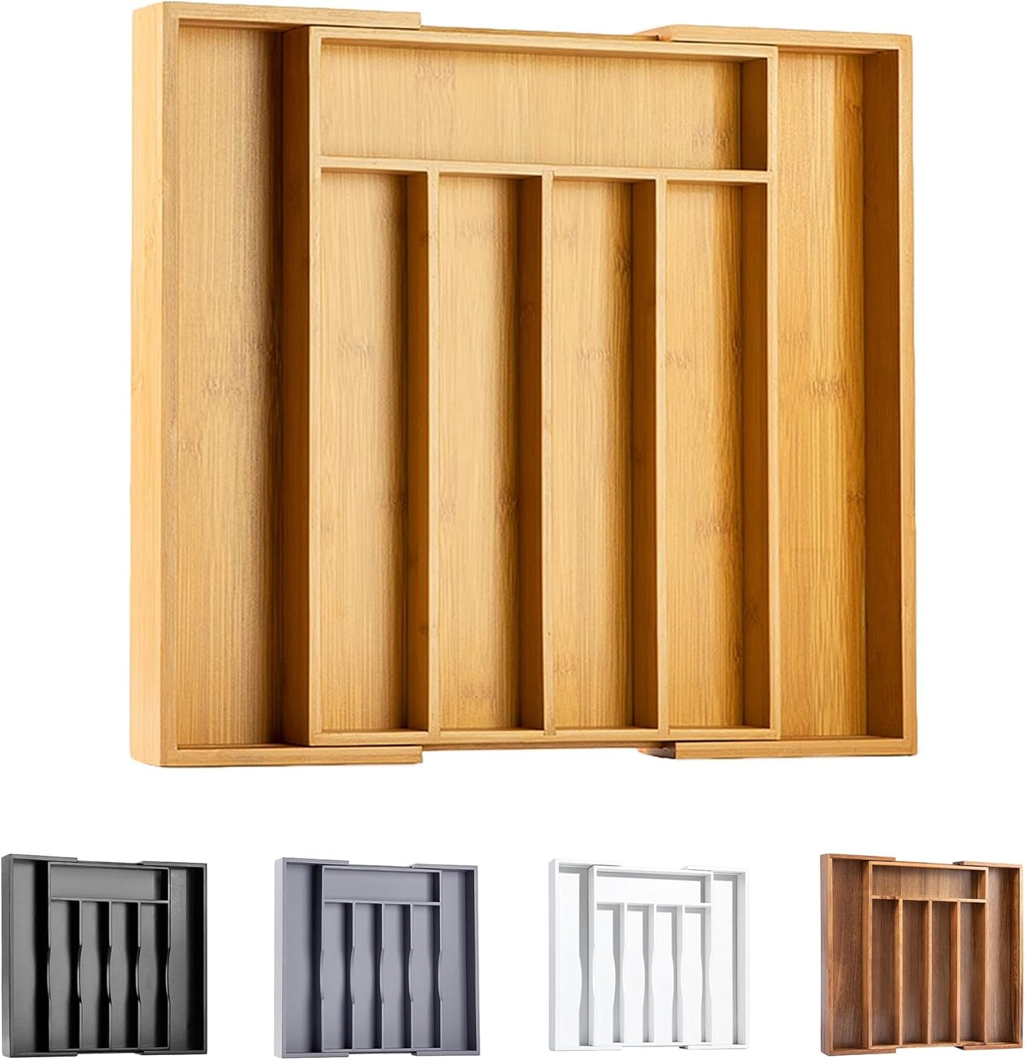 Kitchen Silverware Drawer Organizer and Storage Flatware Cutlery Utensil Holder Spice Rack Containers Bathroom Counter Cabinet Office Desk Makeup Drawer Tray Kitchen and Dining Tools Decor Accessories