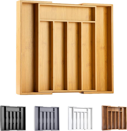 Kitchen Silverware Drawer Organizer and Storage Flatware Cutlery Utensil Holder Spice Rack Containers Bathroom Counter Cabinet Office Desk Makeup Drawer Tray Kitchen and Dining Tools Decor Accessories