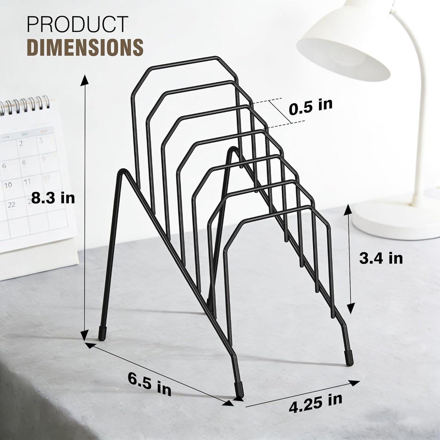 Gawerk Incline Desk Mail Organizer, Mail Sorter Letter Organizer Rack with 6-Section Vertical Compartments Rack for Letters, Postcards, Brochures, Mail Holder for Office, Home, School (2 Pack)