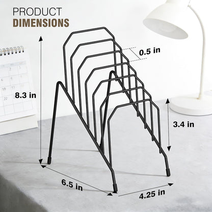 Gawerk Incline Desk Mail Organizer, Mail Sorter Letter Organizer Rack with 6-Section Vertical Compartments Rack for Letters, Postcards, Brochures, Mail Holder for Office, Home, School (2 Pack)