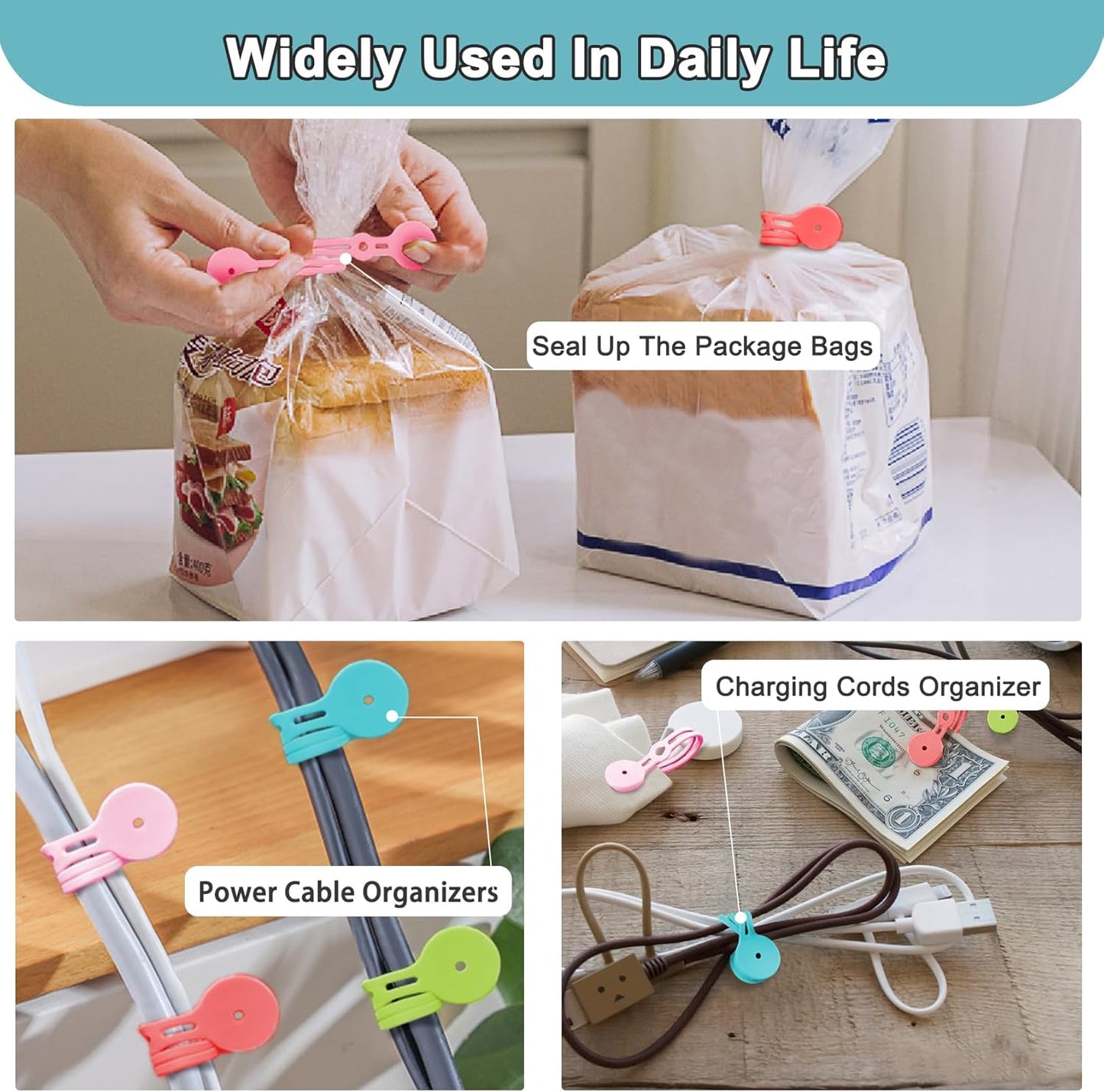 Magnetic Cable Ties 10 Pack, Silicone Cable Ties Charging Cord Organizer Travel Cable Management Straps Headphone Cord Wrap Reusable & Sturdy Cable Winder
