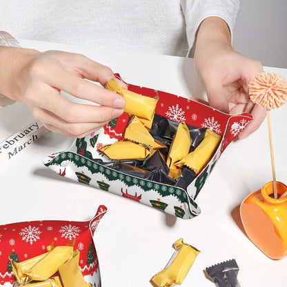 Tray Leather Valet Tray Forest Tree Reindeer Catchall Trays Key Organizer Night Stand Organizer Bedside Vanity Trays Decor for Entryway Table