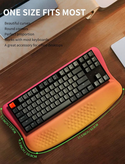 Ergonomic Wave Wrist Rest with Keyboard Stand, Cushioned Palm Rest, Comfortable Integrated Memory Foam for Natural Typing and Relieve Wrist Pain, Dark Night Black