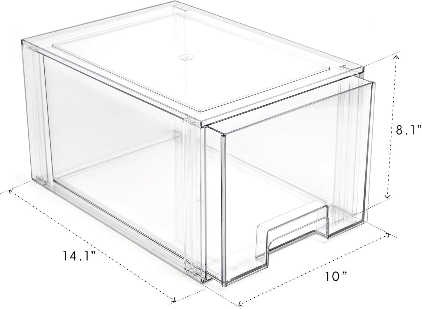 BINO | Stackable Storage Drawers, Shallow X-Large - Clear | THE CRATE COLLECTION | Storage Bins With Drawers Bathroom Organizers and Storage Organization and Storage Under Sink Organizer Vanity Home