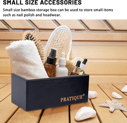 PRATIQUE Bamboo Drawer Organizer - Kitchen Utensil Organizer Silverware Tray Cutlery Holder，Office Desk Supplies and Accessories (8.9x5.9x2.6 inch)