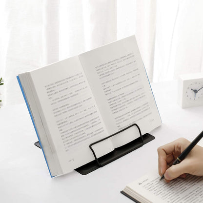 MSDADA Desk Book Stand Metal Reading Rest Book Holder Adjustable Cookbook Documents Holder for Recipes Textbooks Tablet Music Books, Mom Gifts, Gifts for Grandma Mom Mothers Day(Light Purple)