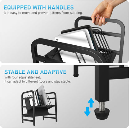 Moricher Chromebooks Charging Station 12-Slot Open Charging and Storage Rack with Leveling Feet for iPads, Tablets and Laptop Computers – Ideal for Classrooms, Offices, and Libraries