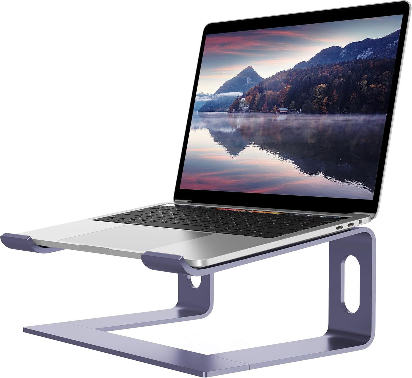 ALASHI Laptop Stand for Desk, Aluminum Computer Riser, Ergonomic Notebook Holder, Detachable Metal Laptops Elevator, PC Cooling Mount Support 10 to 15.6 Inches Notebook, Black