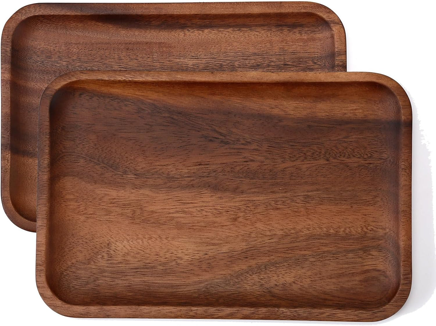 Serving Acacia Wood Valet Tray for Men Women, Catch All Acacia Mens Key Dump Bedside Nightstand Organizer EDC Decorative Wooden Tray for Phone Watch Wallet Keys Jewelry