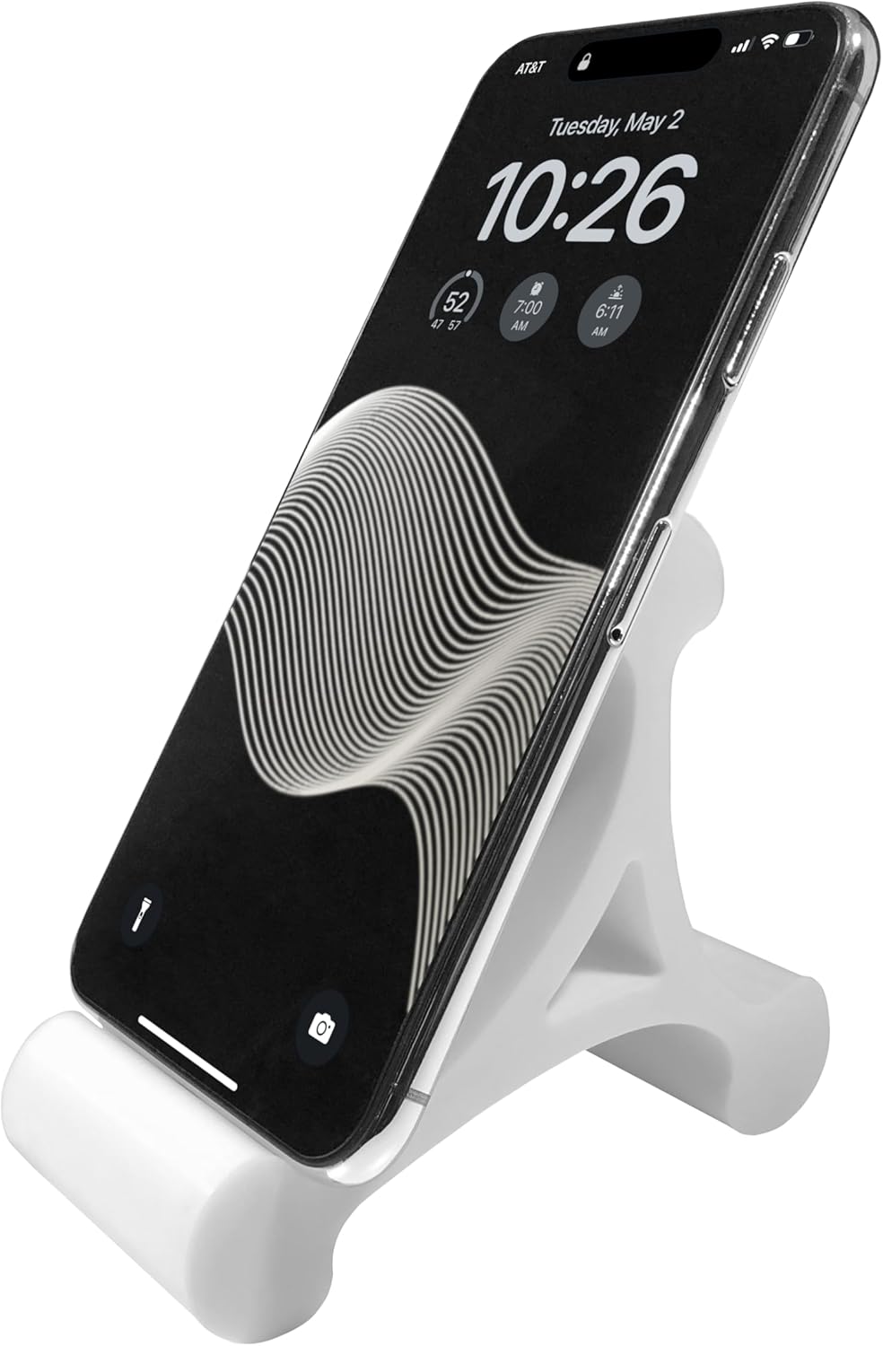 Skalene Phone Stand - 100% Silicone Rubber, Adjustable Phone Holder, Prop, Rest - Desk, Office, Home, Kitchen Accessory (Stealth Black)