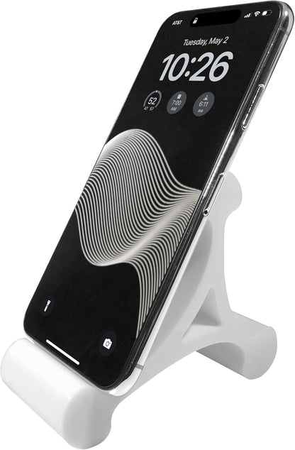 Skalene Phone Stand - 100% Silicone Rubber, Adjustable Phone Holder, Prop, Rest - Desk, Office, Home, Kitchen Accessory (Stealth Black)