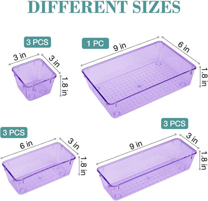 StorMiracle 16 PCS Drawer Organizer Set, 5 Varied Size Bathroom and kitchen Drawer cabinet organizer Trays, Clear Storage Bins for Makeup, Jewelry, Utensils and Gadgets