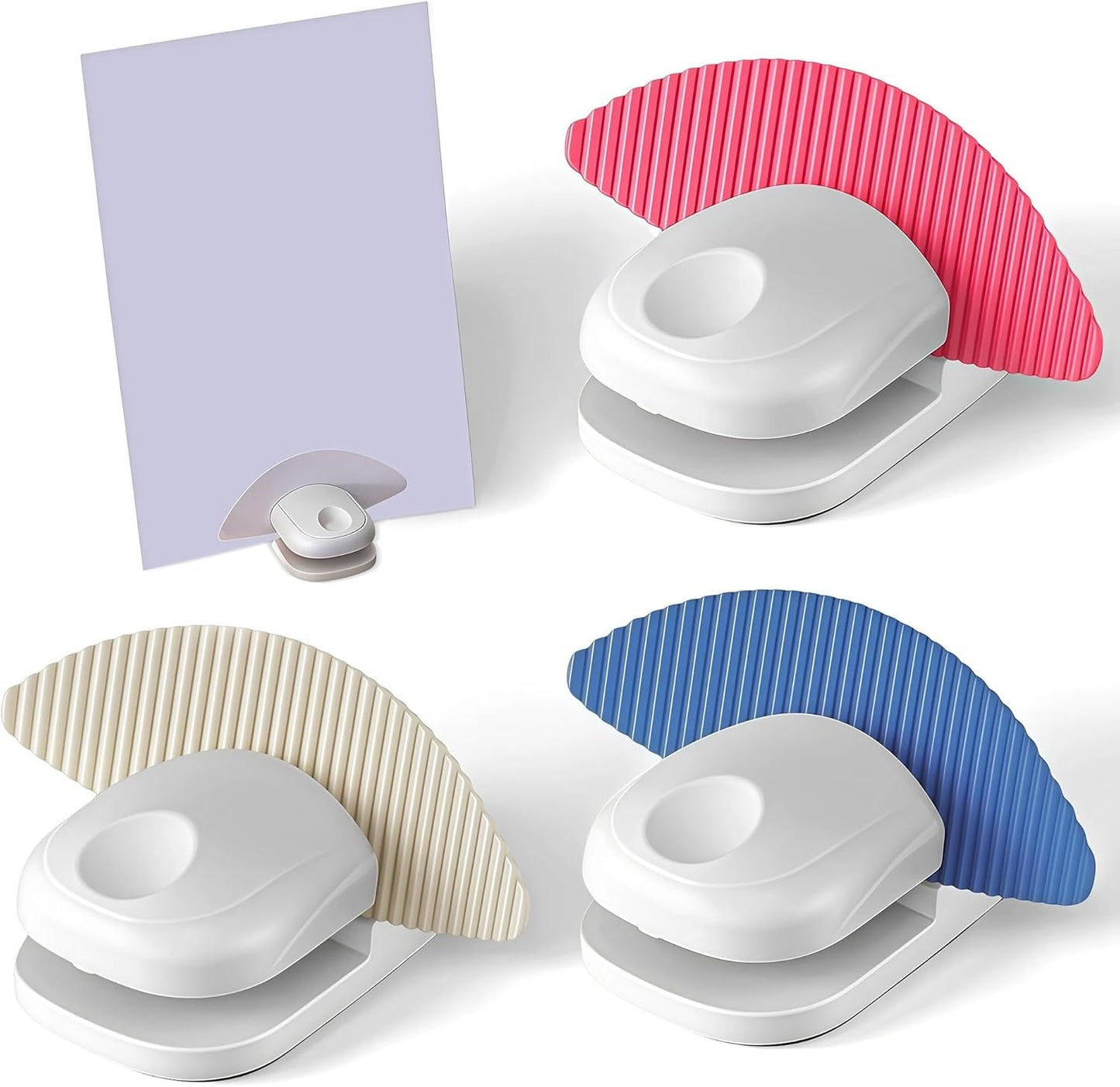 3 Pcs Paper Holder Stand for Typing – Non-Slip Desktop Document Holder with Anti-Slip Pads, Foldable Portable Copy Stand for A4 Paper, Office Reading & Writing (White, Blue, Red)