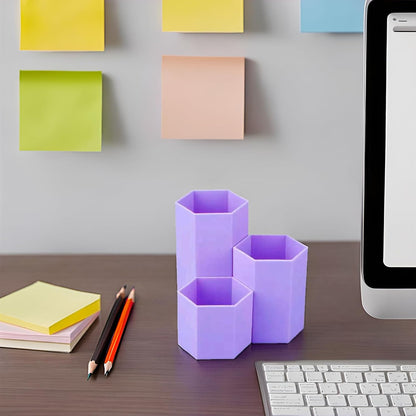 Pencil Organizer Pen Holder for Desk Pens Cup Small Desk Organizer Cute Pen Holder for Office,School and Home (White, 3)