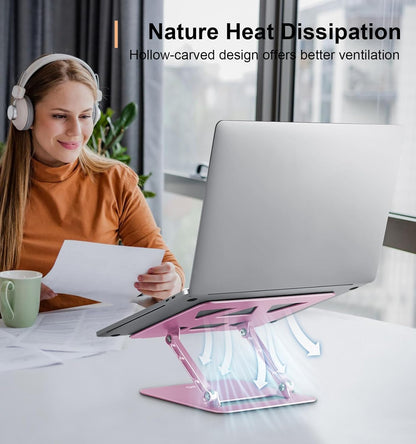 Aoviho Adjustable Laptop Stand for Desk,Portable Laptop Stand Holder and Riser,Foldable Aluminum Notebook Computer Stands for MacBook Air Pro HP Lenovo Dell Samsung Chromebook, 10-15.6 inch, Purple