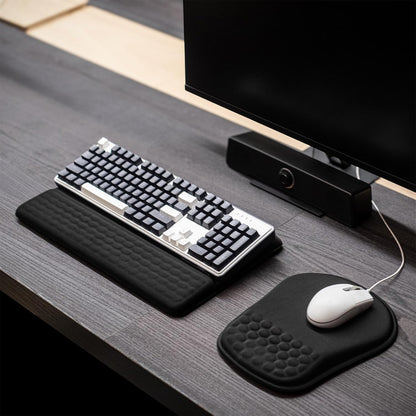 Keyboard Wrist Rest -Ergonomic Keyboard Stand with Wrist Rest- with Carpal Tunnel Pain Relief Massage Bumps and Full Memory Gel Design - Ideal Frequent Computer (Black)