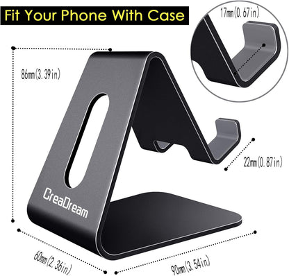 CreaDream Cell Phone Stand, Cradle, Holder, Aluminum Desktop Stand Compatible with Switch, All Smart Phone, iPhone 15 14 13 12 Pro Max Plus Mini Xr X Se 8 SE -Rose Gold