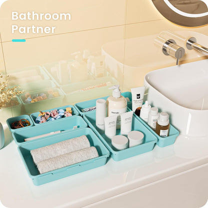 【Military Grade】A-LuGei Drawer Organizer, 【𝟱𝗦𝗶𝘇𝗲】 Makeup organizer, 【Holds 177 Items】 Bathroom Organizers and Storage, Organization and Storage, Desk Drawer Organizer for Bathroom Vanity