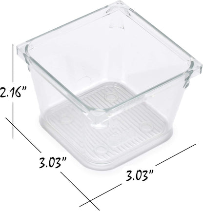 Masirs Clear Drawer Organizers Set 25 PCS – Plastic Storage Bins for Desk, Kitchen, Bathroom, Vanity – Modular, Stackable, Non-Slip Drawer Organizer Trays for Makeup, Utensils, Office Supplies