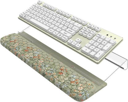 HAOCOO Ergonomic Keyboard Rest Wrist Pad,Comfortable Keyboard Wrist Rest Holder, 3-Level Height Adjustment Acrylic Keyboard Stand, Easy Typing Desk Accessories, Aesthetic Keyboard Riser for Desk