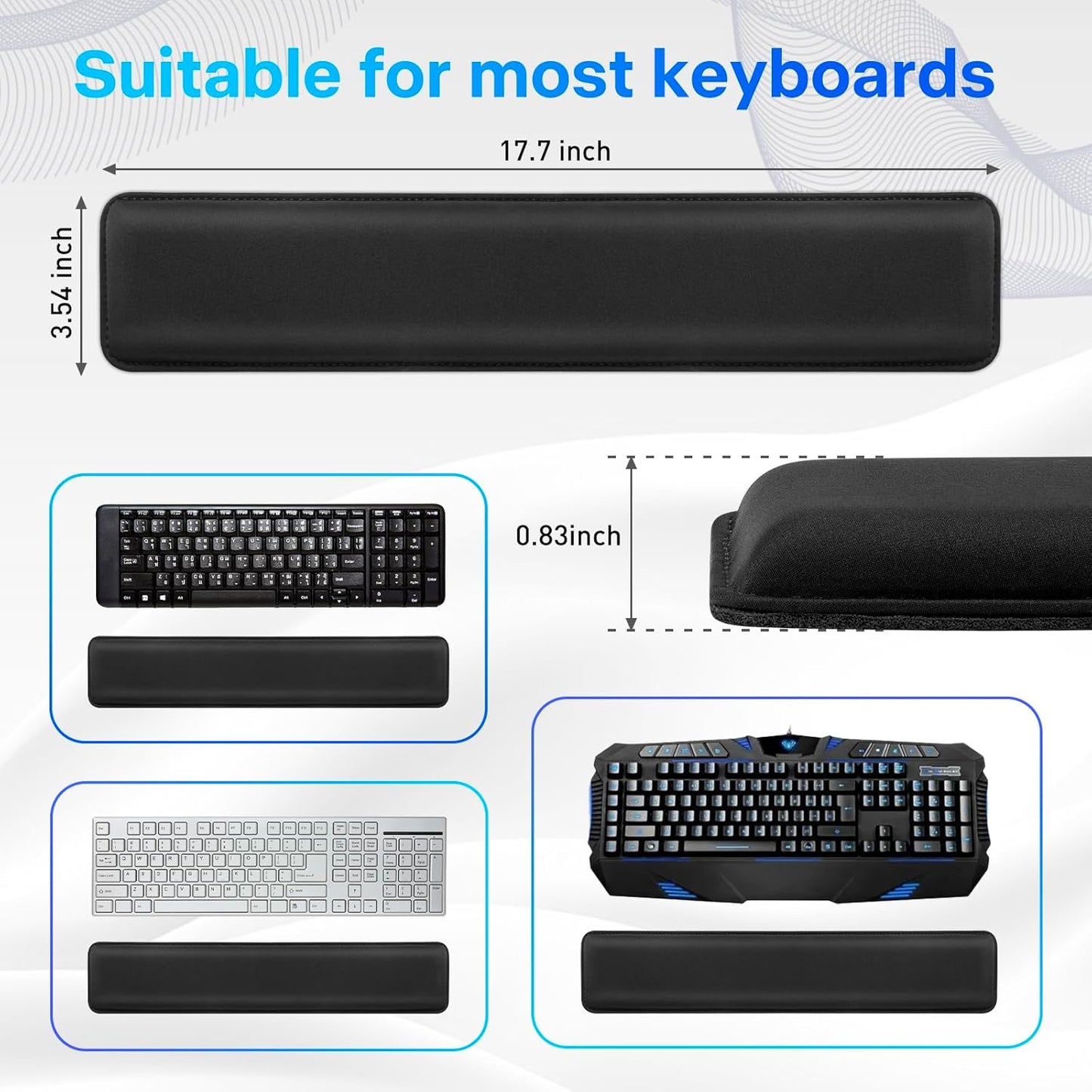 Yolanda Keyboard Wrist Rest Memory Foam, Easy Typing Pain Relief, Keyboard Mouse Pad Set for Computer, Laptop, Home & Office