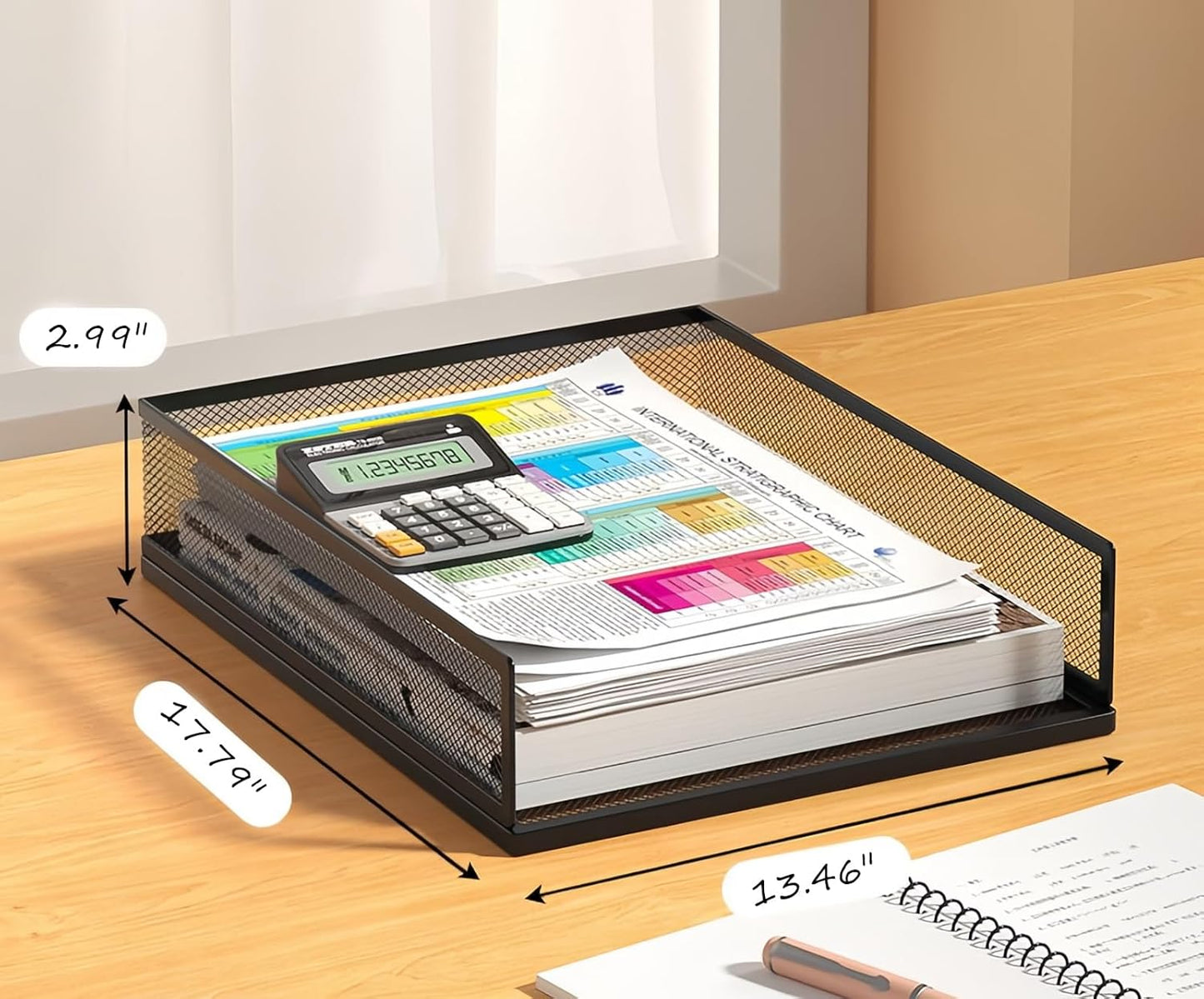 2/4/6 Tier Paper Organizer Letter Tray, Clear Acrylic Layer Stackable Paper Sorter, Plastic A4 Office File Folder Holder for for Desk Accessories, Notes, Pens, File, Document (Clear, 4 Tier)