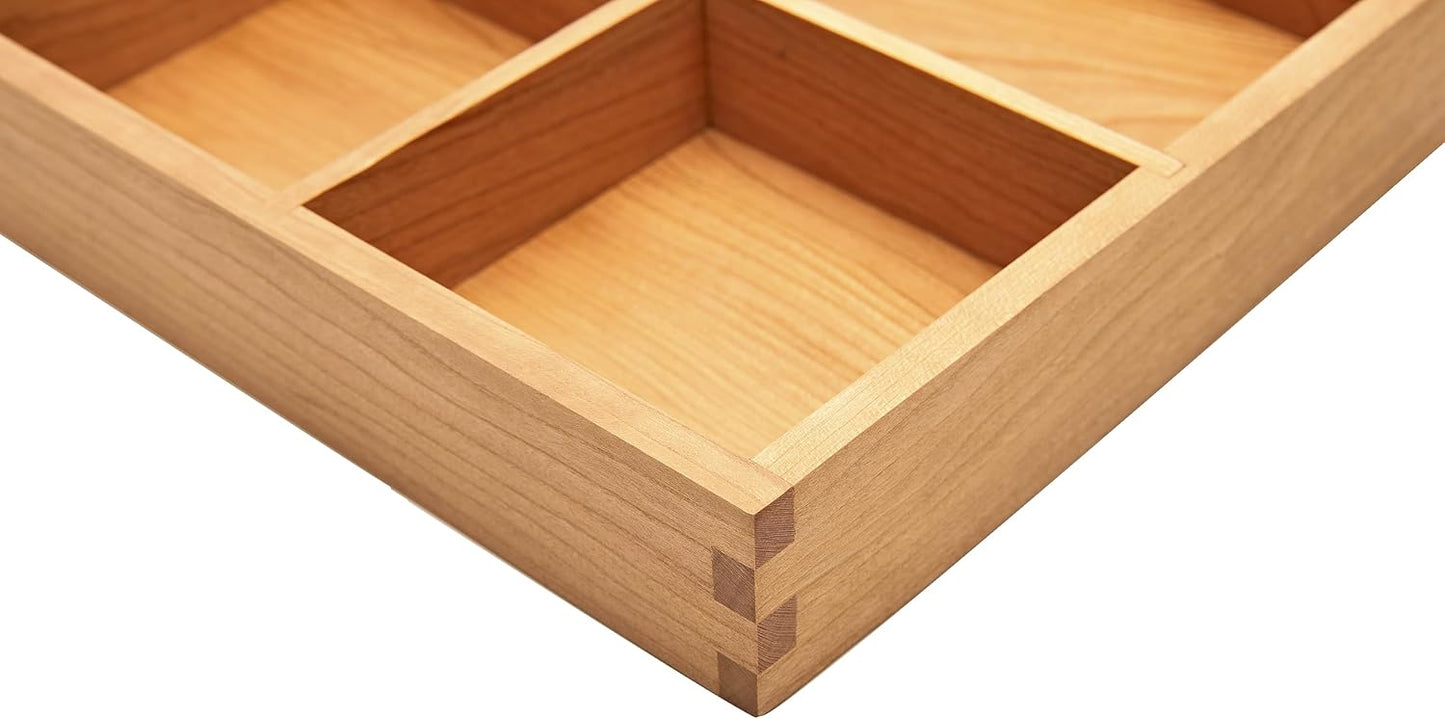 pandapark Wood Organizer Tray,Black Walnut,Desk & Drawer Storage Box (Maple Master)