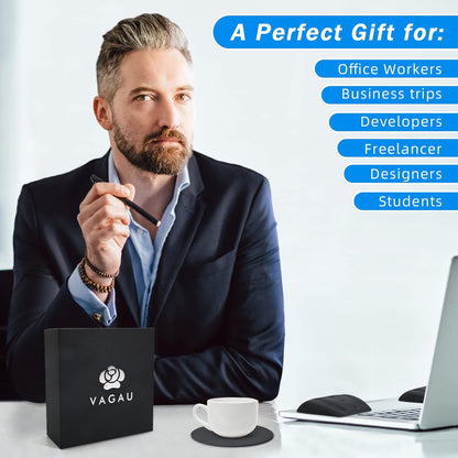 VAGAU Wrist Rests for Laptop, Wrist Support for Keyboard and Mouse, Ergonomic Memory Foam Wrist Pads for Laptop, Office, Computer, Comfortable Typing Wrist Pain & Carpal Tunnel Relief (Black)