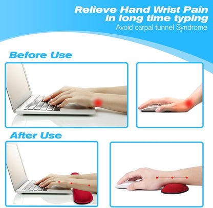 Keyboard Wrist Rest and Mouse Wrist Rest Set - Ergonomic Memory Foam Wrist Cushion - for Wrist Support on Computer, Laptop, Office, Playing Games, Typing Relieves Wrist Pain Black