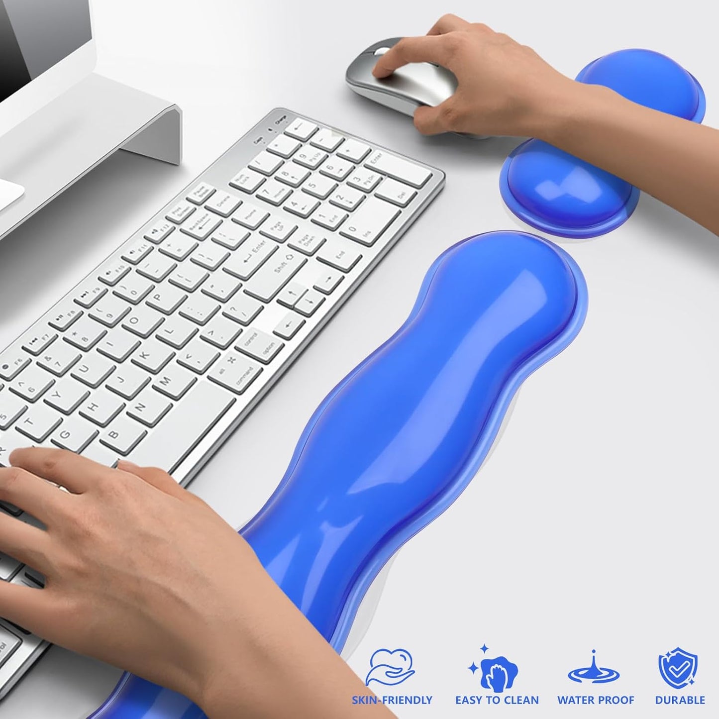 Gel Cloud Keyboard and Mouse Wrist Rest, Cute Wrist Support and Arm Support Keyboard Rest for Keyboard and Mouse Typing Pain Relief，Suitable for Office/Computer/Laptop/Gaming (Pink)