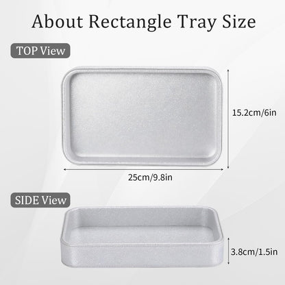 GORESE PU Leather Valet Tray, Nightstand Organizer Tray for Cologne, Watch, Key Bowl & Daily Essentials, Silver EDC Jewelry Tray for Desk Organization, Modern Gift for Him or Her