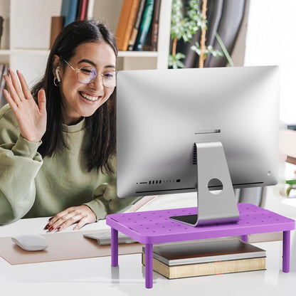 WALI Computer Monitor Stand with Storage, Desk Monitor Riser 3 Height Adjustable, Laptop Riser with Airflow Vents, Desk Organizer for Computer, Laptop, Printer (PTT002-B), 1 Pack, Black