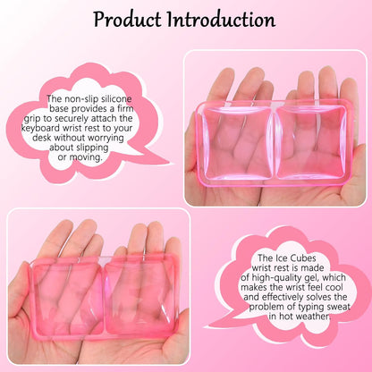Gel Wrist Rest for Keyboard and Mouse Square Blue Plaid Clear Keyboard Wrist Rest Transparent Ergonomic Cute Checkered Mouse Wrist Pad Silicone Non-Slip Support for Computer Laptop Gaming Home Office