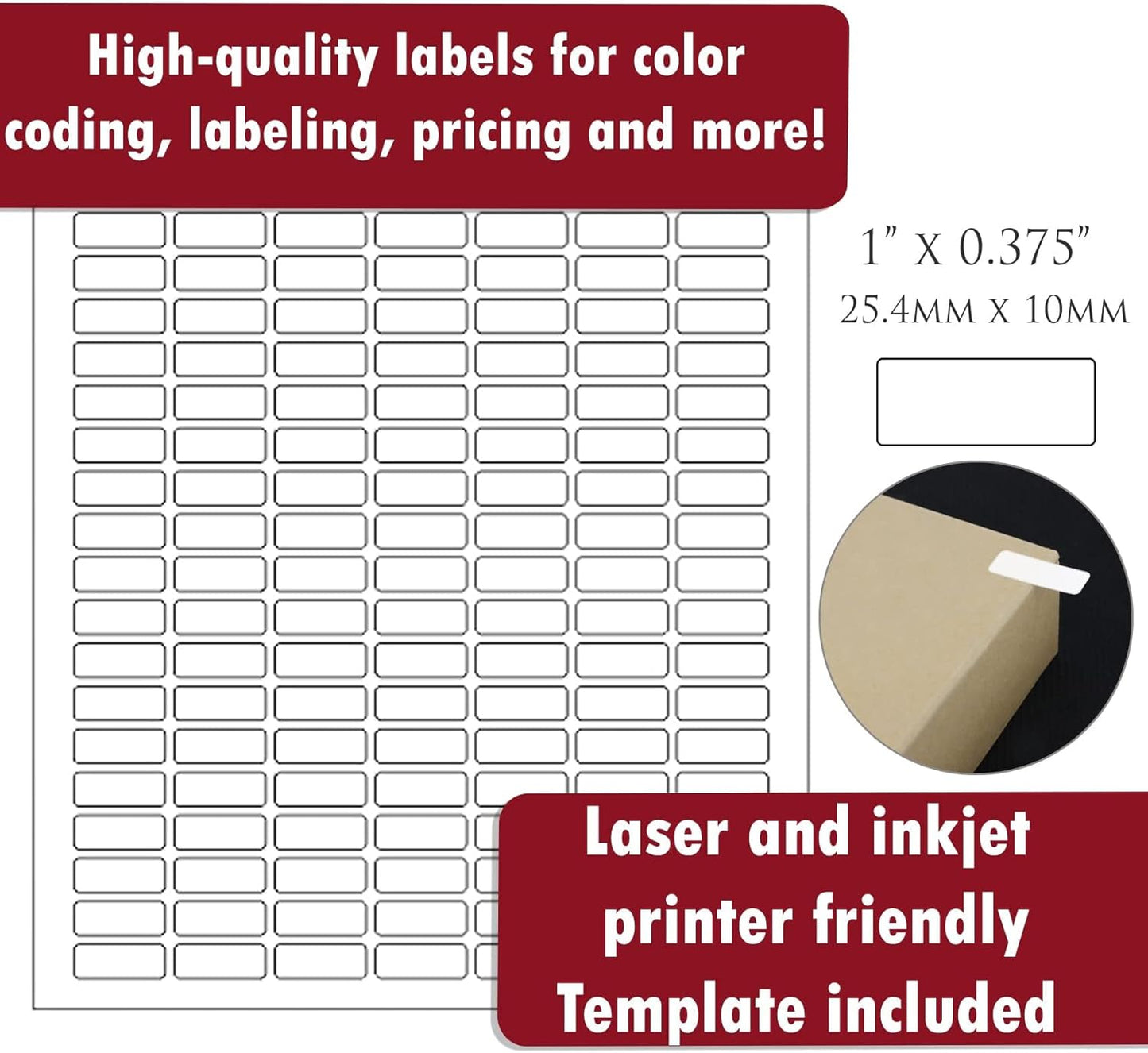 White Rectangular Labels + Bonus Color Labels - Value Pack - 1138 Pack