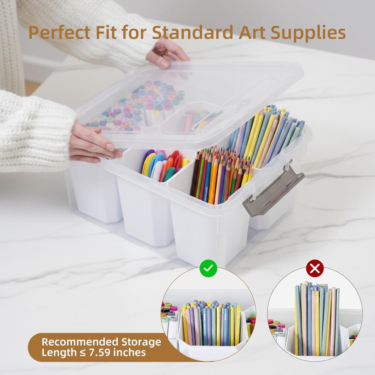 Citylife 17 QT Plastic Storage Bins Clear Storage Box with Lids Multipurpose Stackable Storage Containers for Organizing Tool, Craft, Crayon