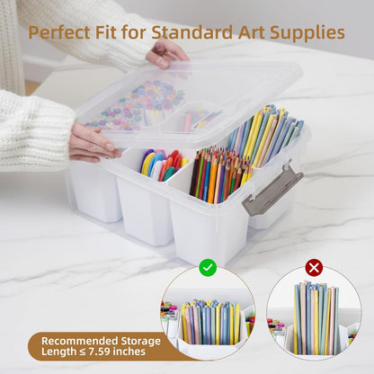 Citylife 17 QT Plastic Storage Bins Clear Storage Box with Lids Multipurpose Stackable Storage Containers for Organizing Tool, Craft, Crayon