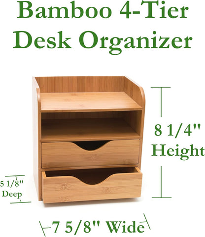 Lipper International 4-tier Mini Desk Organizer, Brown